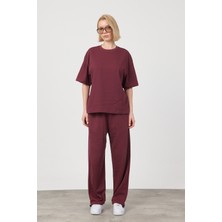 Gothamvibes Kadın Blank Bordo Ayarlanabilir Paça Eşofman Alt