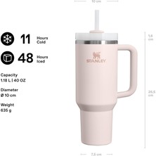 Stanley Quencher Pipetli Termos Bardak, 1.18 L PEMBE