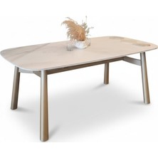 Dekorew Marble Porselen Yemek Masası -180CM x 90CM -Doğal Taş