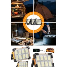 Munico 4 Panel Şarjlı Kamp Lambası Powerbank Fonksiyonlu Suya Dayanıklı Taşınabilir Solar LED Kamp Lambası