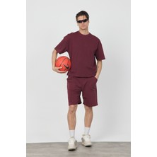 Gothamvibes Erkek Blank Bordo Şort