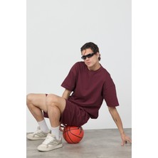 Gothamvibes Erkek Chill Boxy Premium Bordo T-Shirt