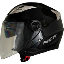 Ncr 708 Yarım Yazlık Kask Siyah Güneş Vizörlü
