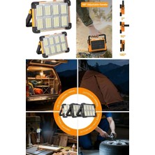 Munico Acil Durum ve Kamp Için Solar LED Işıldak 4 Panel Powerbank Özellikli Şarjlı Projektör Solar Enerji
