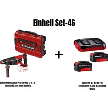 Einhell Set-46 (Einhell Professional Tp-Hd 18/28 D Li Bl +4 Akülü Kırıcı Delici+Einhell 18V 2 x 4,0 Ah Pxc Twincharger Kit, Akü & Şarj Cihazı)