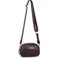Nas Bag Kadın Mini Çapraz Çift Gözlü Çanta Kahve Victoria