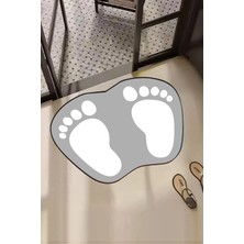 PremiumPort Dijital Baskılı Ayak Izi Desenli Banyo Paspası, Şık ve Kullanışlı Tasarım