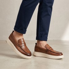 Komcero Bağsız Bant Sade Model Yüksek Taban Hakiki Deri Erkek Günlük Loafer Ayakkabı Y3474-1073