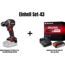 Einhell Set-43 (Einhell Profesyonel Tp-Cd 18/70-C Li Blakülü Vidalama+Einhell 18V 2,5 Ah Pxc Starter Kit, Akü & Şarj Cihazı)