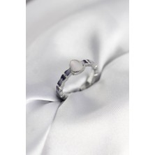 Epilons Gümüş Renk Mineli Su Kabağı Model Kadın Yüzük - TJ-BYK3954
