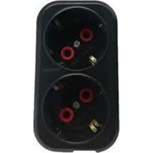 Mutlusan Ikili Topraklı Fiş-Priz Düz Tip Siyah (001 170 0330