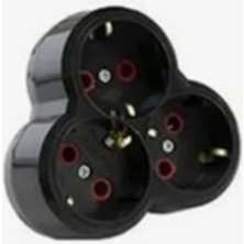 Mutlusan Topraklı Siyah 3lü Fiş,priz (Yonca Tip) 001 170 0330