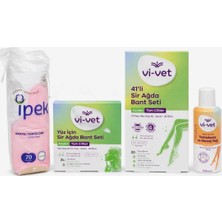 Vi-Vet 4’lü Vücut Bakım Seti Sir Ağda Bant Seti 41’li + Yüz Bandı 24 Adet + Temizleme & Masaj Yağı 125 ml + Ipek Pamuk 70 Adet Hassas Ciltler