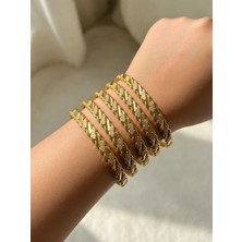 desenli adana burma bilezik  özel gün şık 22 ayar gold renk 5'li set