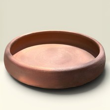 AdenArt Mantar-Karides Güveci Pişirme Tavası El Yapımı Doğal Toprak 27*5 Cm(Airfryer Içinde Kullanılabilir)