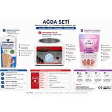 Proderm +Plus Profesyonel Ağda Seti Ağda Isıtıcı 0-60°c Granül Sir Ağda 250G + 100 Adet Spatula Komple Epilasyon Seti