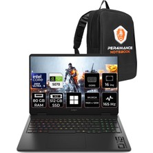 HP Omen Slim 16 Core Ultra 9 285H RTX 5070 8GB 80GB RAM 512GB SSD 16" FHD+ 165Hz Win11 Pro CD7K0EAPN437 Gaming Laptop + Per4 Çanta