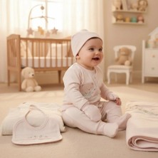 0-3 Ay Kız Bebek Çiçekçi Kız Nakışlı Organik Pamuk 10 Lu Premium Set
