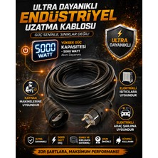 İNWATT 30 Metre Kaynak Makinesi, Elektrikli Araç, Isıtıcı Uzatma Ara Kablosu Seyyar Kauçuk Başlıklı 3x2.5mm² Ttr Siyah