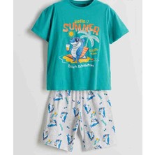 Lc Waikiki Kids Bisiklet Yaka Erkek Çocuk Şortlu Pijama Takımı