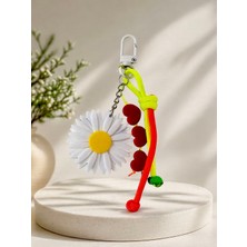 Dinç Spor Papatya Figürlü El Yapımı Paracord Çanta Aksesuarı – Renkli Anahtarlık & Bag Charm