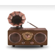 Teknobeyza Nostaljik Retro Tasarım Gramofon Görünümlü Bluetooth Hoparlör - Fm Radyo & Mp3 Çalar