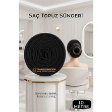Aylina Mey Ithalat® Profesyonel 10 Metre Kesilebilir Saç Topuz Süngeri - Kuaför Tipi Esnek Form Verici Siyah