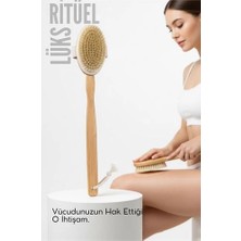 Aylina Mey Ithalat® Uzun Saplı Doğal At Kılı Selülit Karşıtı Vücut Fırçası Peeling Masaj Aleti Selülit Fırçası 714799