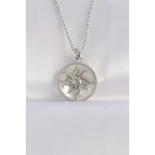 316L Çelik Zincir Gümüş Renk Oval Tasarımlı Güneş Ke