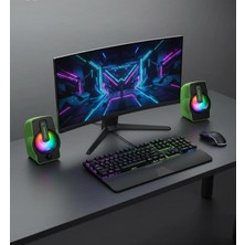 TeknoBeyza Rampage Rgb Işıklı 2.0 Multimedia Oyuncu Hoparlör - USB Power, 3.5mm Jack Girişli Yüksek Ses Kaliteli Gaming Speaker - Yeşil