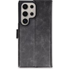 Aylina Mey Ithalat®  Samsung Galaxy S24 Ultra Kılıf Trend S Plus Kapaklı Kılıf - Siyah