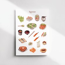 Henno Asya Yemekleri – Asya Mutfağı Temalı Sticker Seti | Bullet Journal, Ajanda, Çıkartma