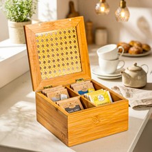 Snippy Orga Küçük - Bambu Çay Kutusu Düzenleyici Organizer Poşet Çay Saklama Kutusu