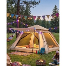 xirshop Güneşlikli Kamp Çadırı 240X240X160 cm 6 Kişilik Kolay Kurulum Outdoor