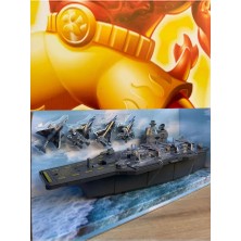 Scntoys Uçak Gemisi Filo Seti Savaş Gemisi Savaş Uçağı Oyuncak Torpido Atışlı Dev Savaş Seti F16 Gemi