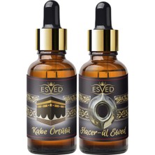 Esved 2li Set Kabe Örtüsü Kokusu ve Hacerül Kokusu Saf Esansiyel Uçucu Yağ Buhurdanlık Yağı Difüzör Esansı 2X10ML