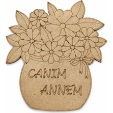 Morana Design Anneler Günü Için Boyanabilir Ahşap Magnet – Canım Annem, Çocuklara Özel El Emeği Hediye