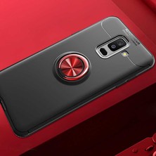ZM Store Galaxy A6 Plus 2018 Uyumlu Kılıf Yüzük Standlı Pürüzsüz ve Soft Yüzey Ravel Kapak