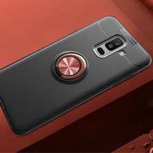 ZM Store Galaxy A6 Plus 2018 Uyumlu Kılıf Yüzük Standlı Pürüzsüz ve Soft Yüzey Ravel Kapak