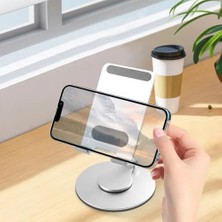 Skygo 360° Döner Telefon Tablet Standı – Ipad,, ve Tüm Cihazlarla Uyumlu Ayarlanabilir Masaüstü Tutucu | Yüksek Stabilite, Çok Açılı Görüntüleme Gümüş