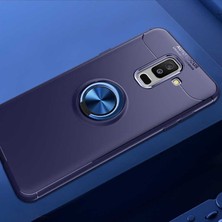 ZM Store Galaxy A6 Plus 2018 Uyumlu Kılıf Yüzük Standlı Pürüzsüz ve Soft Yüzey Ravel Kapak
