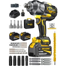 Dragro DRG-1400 Profesyonel 1400 Nm Kademeli Yüksek Torklu Somun Bijon Sökme Matkap Akülü Vidalama Kömürsüz Motor