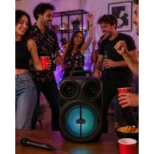 Epilons Kablosuz Karaoke Hoparlör Mikrofonlu Rgb Işıklı 6.5 Inç Bluetooth Speaker Taşınabilir