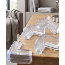 xirshop Şeffaf Köşe Koruyucu 4 Lü Set Çocuk Güvenlik Masa Köşe Aparatı
