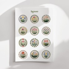 Henno Vintage Botanik Tabak Temalı Sticker Seti (1 Adet A6) | Defter & Planlayıcı Çıkartma, Ajanda