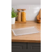 Abnturk Vip Kalite Şeffaf Kırılmayan Tepsi 33X22CM Boyutunda Şık Sunum Tepsi