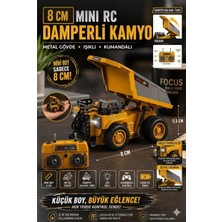 Aksoy Toys Uzaktan Kumandalı Mini Rc Damperli Kamyon 8cm – Metal Gövde, Işıklı, Yük Kaldıran Iş Makinesi