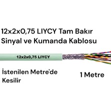 Kablo Türk 12X2X0,75 Lıycy Tam Bakır Sinyal ve Kumanda Kablosu ( 1 Metre )