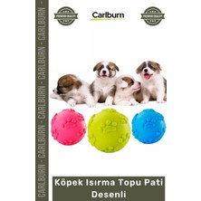 Carlburn Özel Üretim Dayanıklı Kauçuk Eğitici Diş Kaşıma Interaktif Sağlam Köpek Isırma Topu Pati Desenli