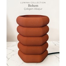 Korixa Korıxa Lumina Bohem Çokgen Abajur – Modern Dekoratif Masa Lambası & Gece Lambası Kiremit